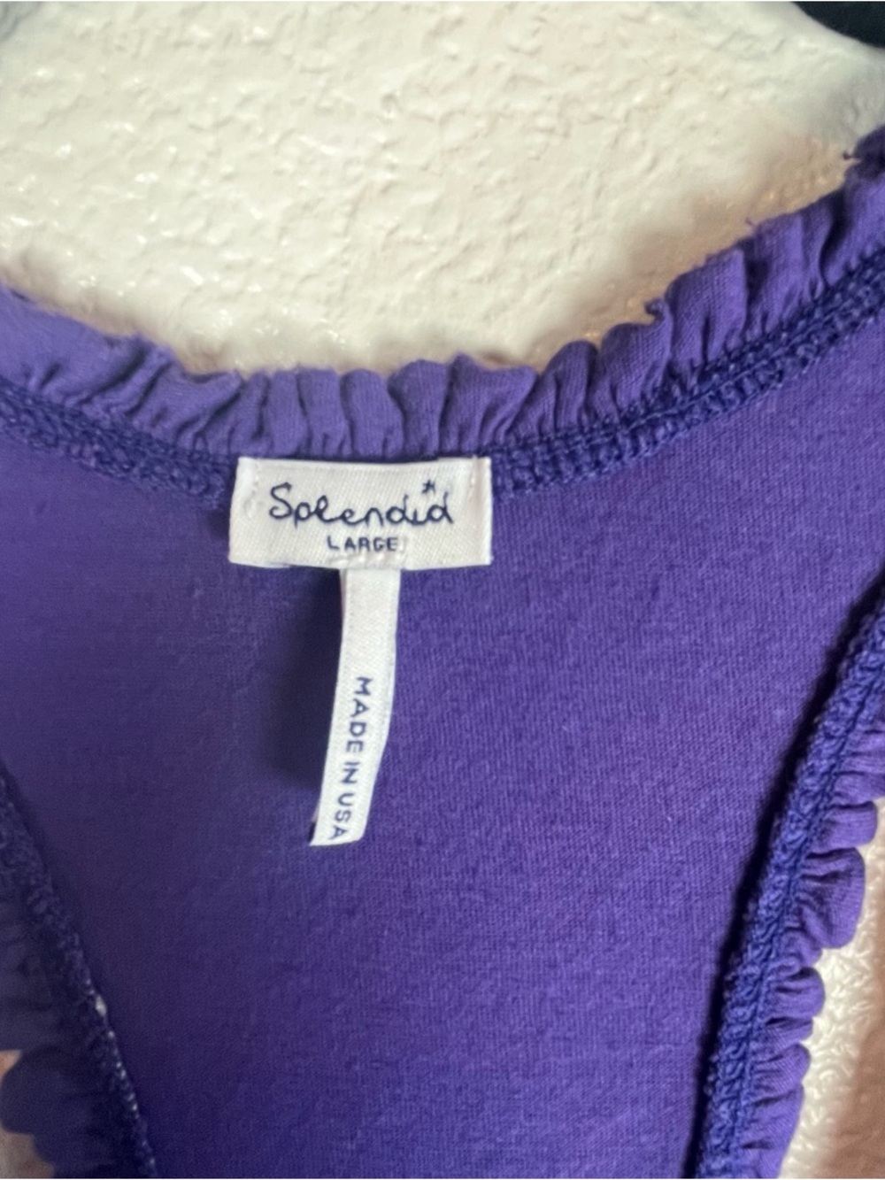 Set of 2 Splendid Scoop Neck Tank Tops in White and Purple Women’s Large - Picture 10 of 16